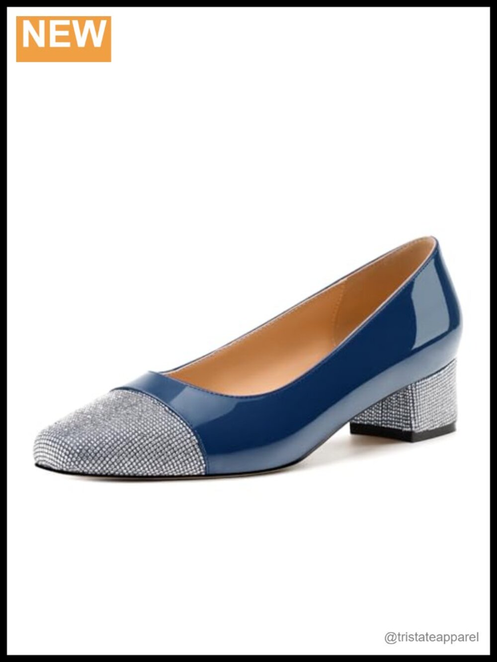 Women's Low Block Heel Square Toe Pumps Patent Office Daily Shoes